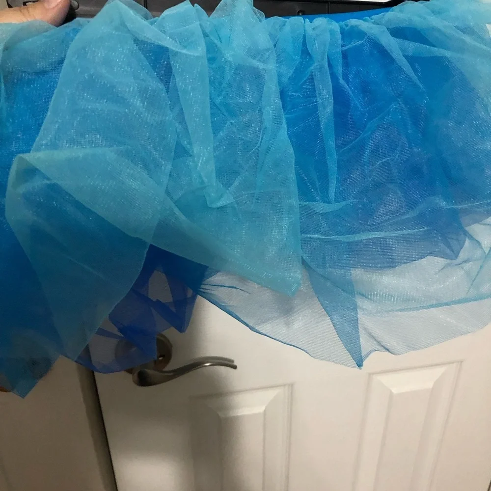 Costume gallery blue sequins w two skirts girls IC intermediate child dance 6x/7